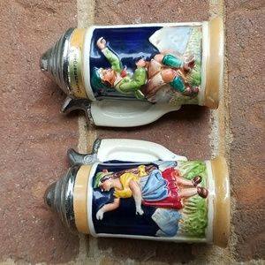 Vintage German beer stein salt & pepper shaker set